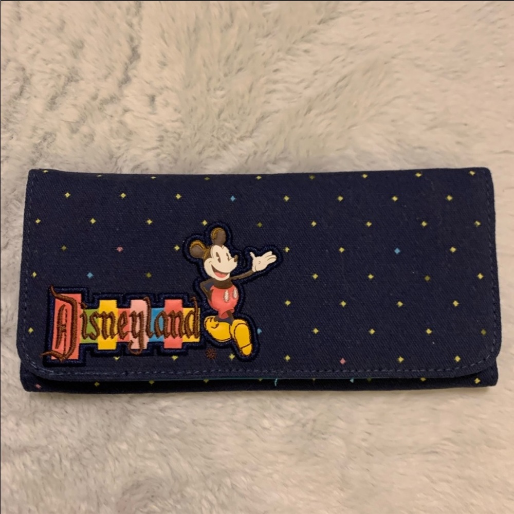 Disney NWOT Disneyland Wallet, Navy, Mickey & Tink